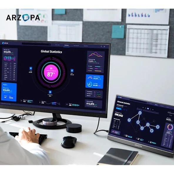 ARZOPA 16" IPS Z1RC 60Hz USB-C/mHDMI Multimedya Taşınabilir Monitör (2560 X 1600) - 3