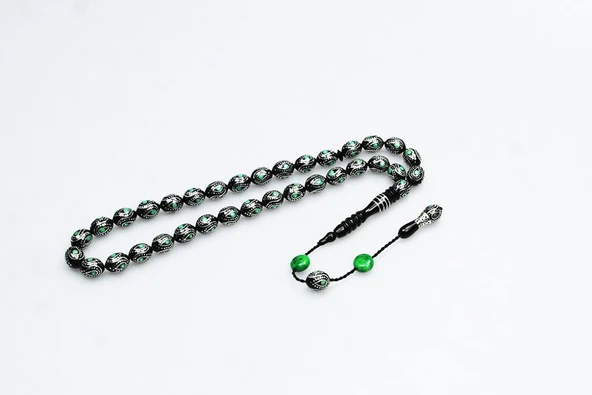 Oltu Taşı Yesil Damla İçi Damla Tespih ürün görseli