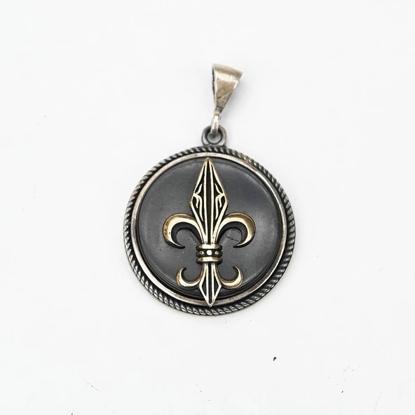 Opsidyen Taşlı Model Gümüş Erkek Kolye ürün görseli 1