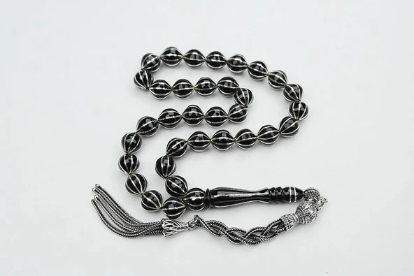 Oltu Taşı Şalgami Model On'lu Karpuz  İşlemeli Tespih ürün görseli