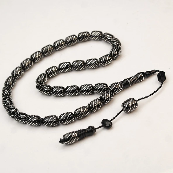 Oltu Taşı  Çeşmi  Arası Çeşmi İşlemeli Tespih ürün görseli