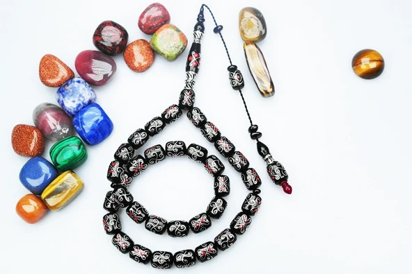 Oltu Taşı Pervane Model  Tespih - Resim 4