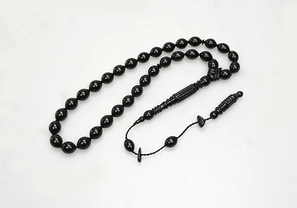 Oltu Taşı Nakkaş Oyma İmameli Sade Tespih ürün görseli