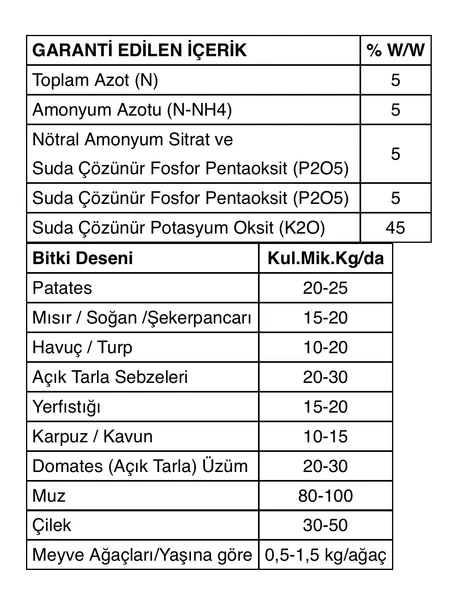 NPK POTASYUM 5-5-45 - VİTAMİN GÜBRE - 2