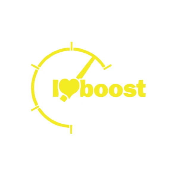 I love Boost Araba Sticker 17x17 Cm Sarı