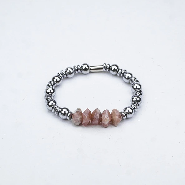 HEMATİT  TAŞI MİSİNA LASTİKLİ BİLEKLİK ürün görseli 1