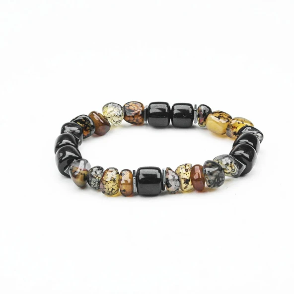 AKİK VE OLTU TAŞI  MİSİNA LASTİKLİ BİLEKLİK ürün görseli