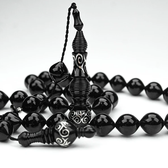 Oltu Taşı İmame Nakkaş Şalgami Kesim Tespih ürün görseli