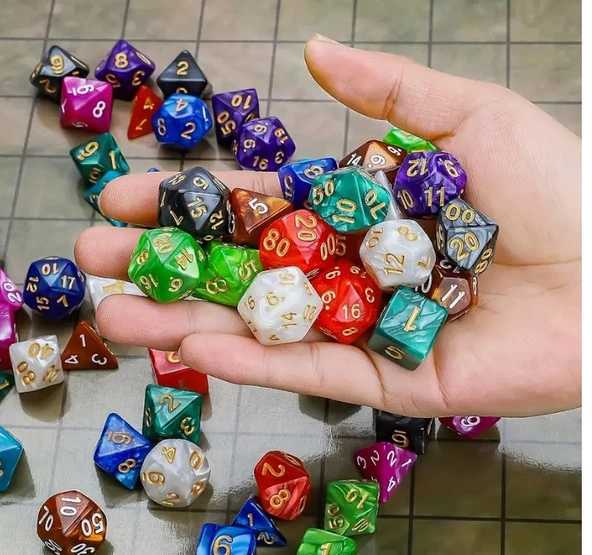 7 adet/takım akrilik DND zar COC zar oyunu - 4