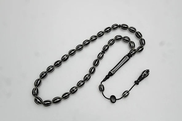 Oltu Taşı Sekizli İpten İpe Karpuz Dilimi Tespih ürün görseli