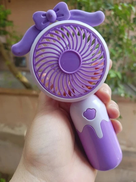 Şarjli Mini El Fanı Masa Fanı Soğutucu Vantilatör Usb  Mor Renk
