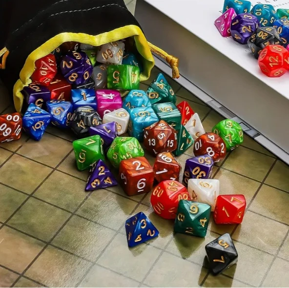 7 adet/takım akrilik DND zar COC zar oyunu - 3