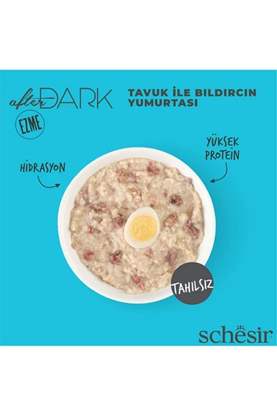 Schesir After Dark Pate Tavuk Etli Ve Bıldırcın Yumurtalı Tahılsız Yetişkin Kedi Konservesi 80 gr