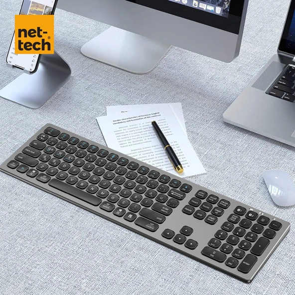 Nettech NT-KM01 Çoklu Cihaz Kablosuz Bluetooth Klavye - 3