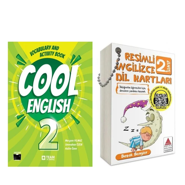 Team Elt 2. Sınıf Cool English Vocabulary and Activity Book ve Delta Resimli İngilizce Dil Kartı Seti 2 Kitap