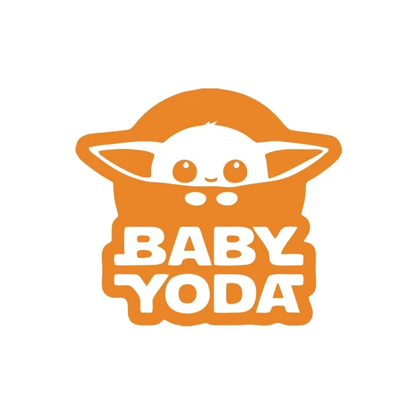 Baby Yoda Araba Stickeri 17x17 Cm Turuncu ürün görseli