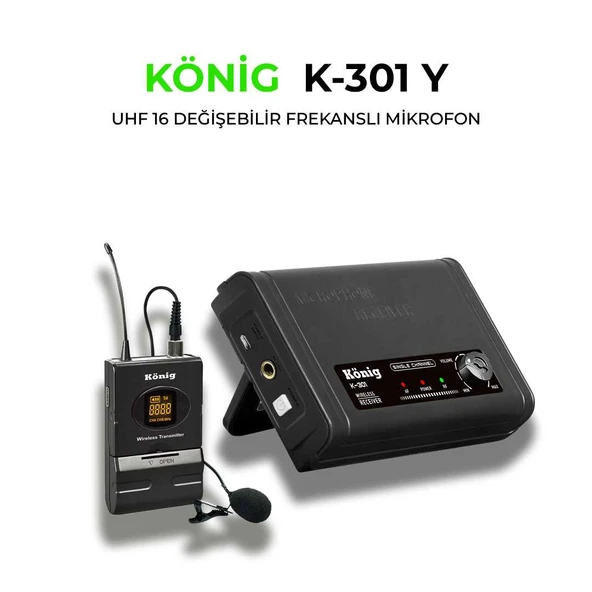 KÖNİG K-301 UHF TEK KANAL YAKA MİKROFON