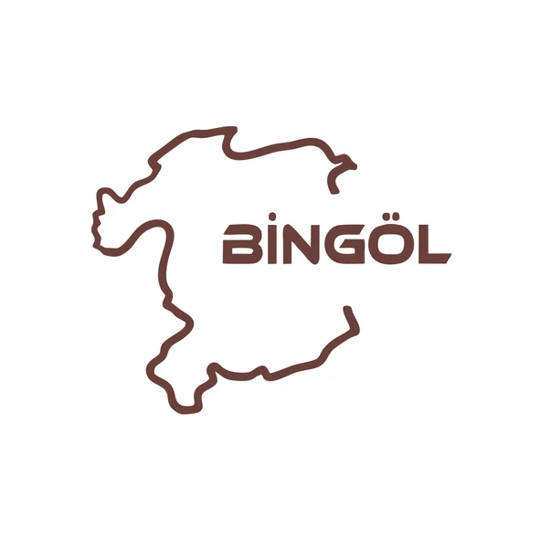 Bingöl Harita Araba Sticker 17x17 Cm Kahverengi ürün görseli