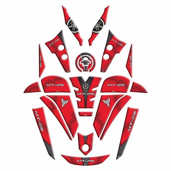 YAMAHA MT25 2020 - 2024 UYUMLU FULL TANK PAD SET 004 - 1