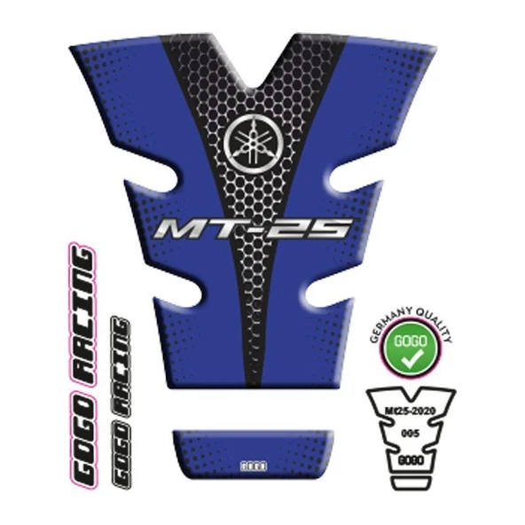 YAMAHA MT25 2020 - 2024 UYUMLU TANK PAD 005 - 1
