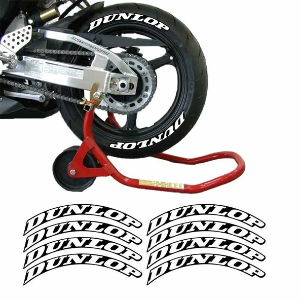 DUNLOP BEYAZ 3D LASTİK YANAK YAZISI - 1