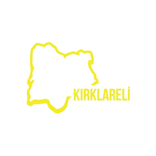 Kırklareli Harita Araba Sticker 17x17 Cm Sarı