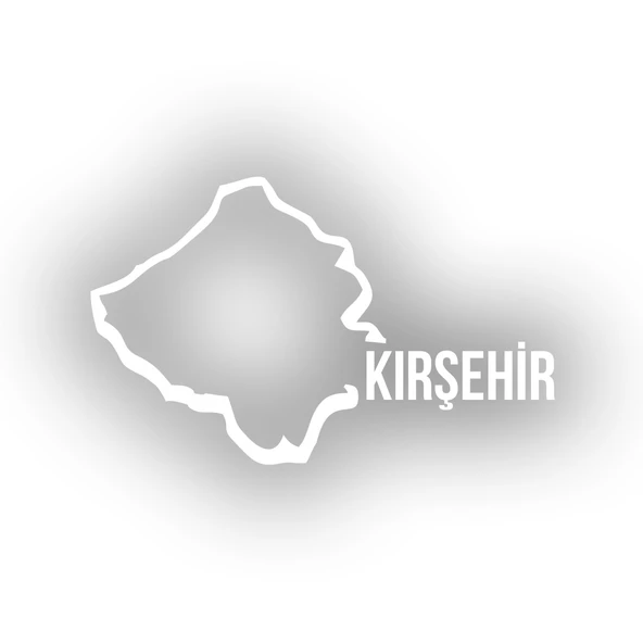 Kırşehir Harita Araba Sticker 17x17 Cm Beyaz ürün görseli