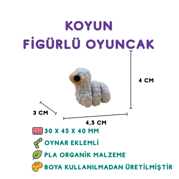 Koyun Figür - 3D Küçükbaş Hayvan Oyuncak