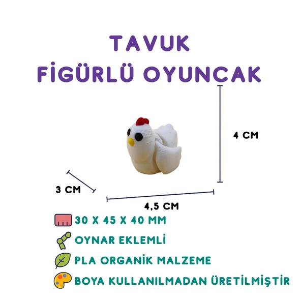 Tavuk Figür - 3D Sevimli Kümes Hayvanı