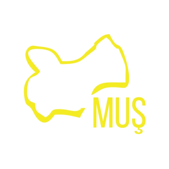 Muş Harita Araba Sticker 17x17 Cm Sarı