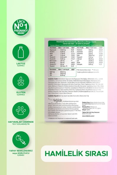 Pregnacare Plus Omega 3,Folik Asit, B12, Demir İçeren  Hamilelik Dönemi Destek Vitamini 28 Tablet 28 Kapsül - 2