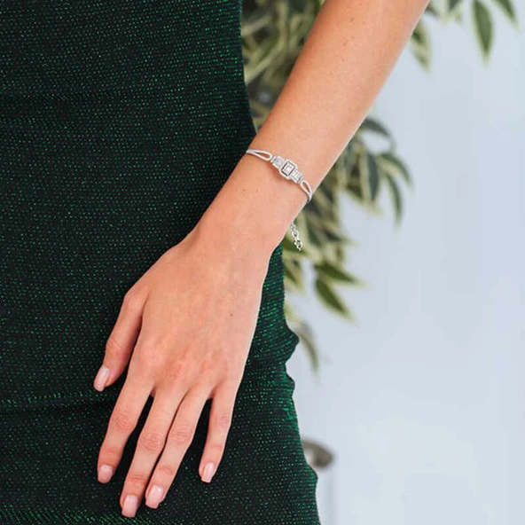 925 Ayar ​Gümüş Baget Bileklik - Resim 3