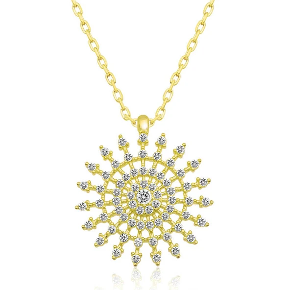 925 Ayar Gümüş Güneş Kadın Gümüş Kolye ürün görseli 1