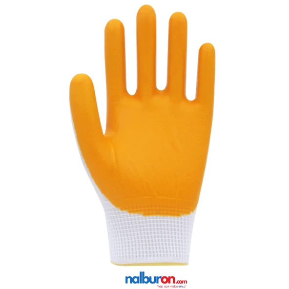 Beybi PN3 Polyester Örme Nitril Eldiven Sarı İş Eldiveni  10 Numara XL