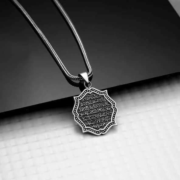 Gümüş Ayetel Kürsi Kolye - Resim 2