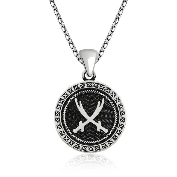 ​Gümüş Zülfikar Kılıcı Desenli Kolye ürün görseli 1