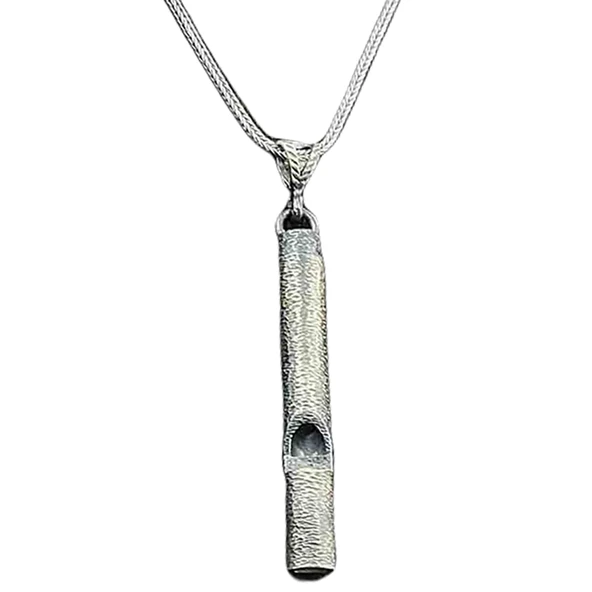 ​Gümüş Oksitli Deprem Düdüğü Kolye - Resim 2