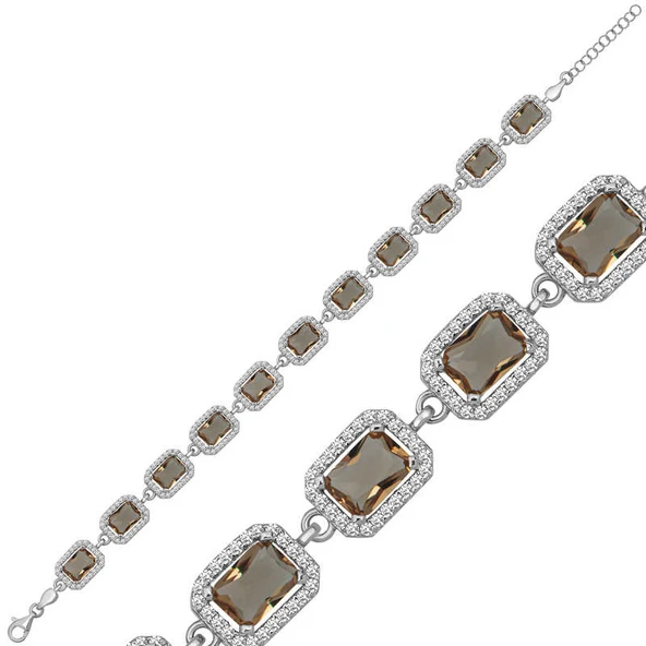 ​Gümüş Kare Zultanit Taşlı Kadın Bileklik ürün görseli 1