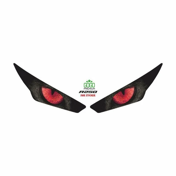 RKS R250 2022 - 2024 UYUMLU FAR STİCKER KIRMIZI GÖZ - 1