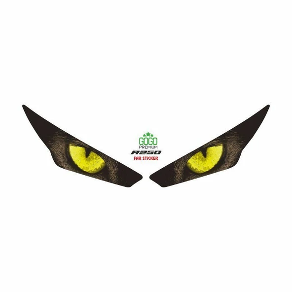 RKS R250 2022 - 2024 UYUMLU FAR STİCKER SARI GÖZ