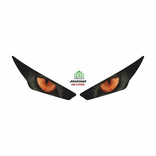 RKS R250 2022 - 2024 UYUMLU FAR STİCKER TURUNCU GÖZ