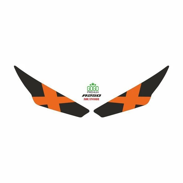 RKS R250 2022 - 2024 UYUMLU FAR STİCKER X TURUNCU