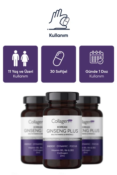 Collagen Forte Ginseng Plus Multivitamin & Mineraller Collagen 30 Kapsül - Resim 4