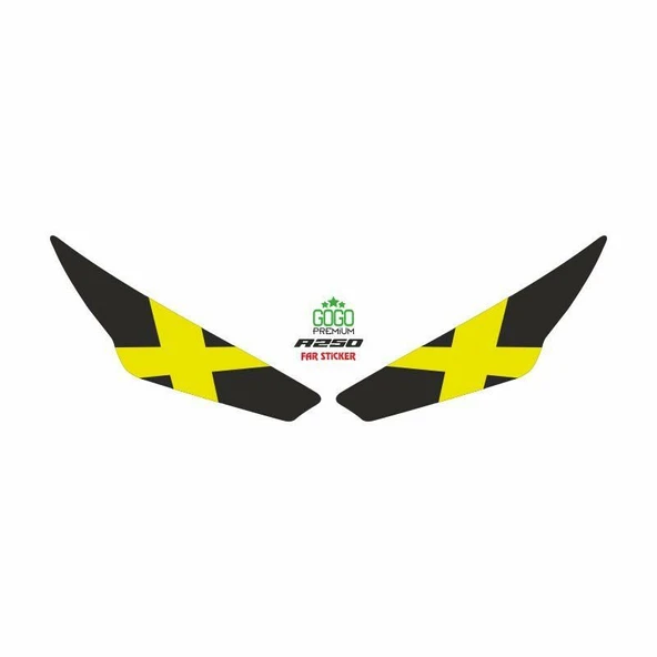 RKS R250 2022 - 2024 UYUMLU FAR STİCKER X SARI