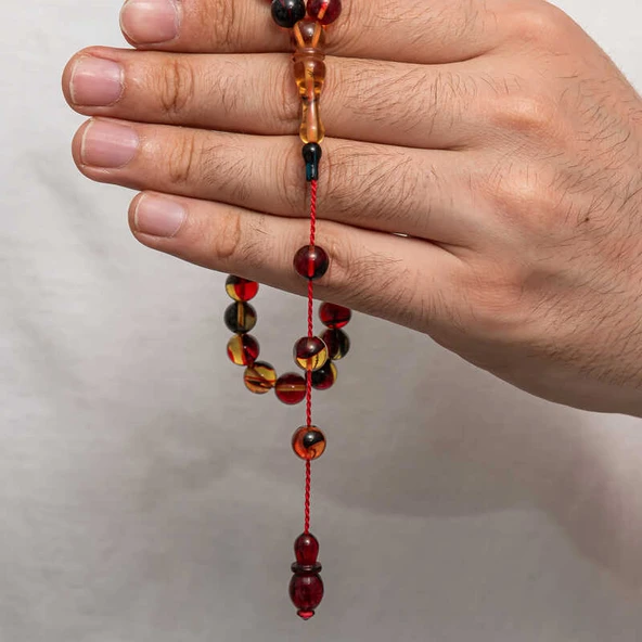 Sıkma Kehribar Tesbih - Resim 4