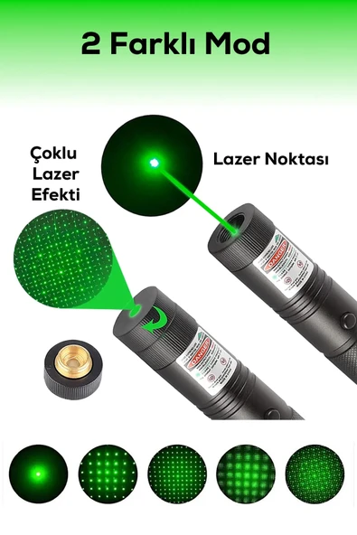 OR-303 Turbo X Yeşil Şarjlı Lazer Pil Anahtar - Uzun Menzilli, Güçlü Ve Çoklu Işık Efektli Er - 4