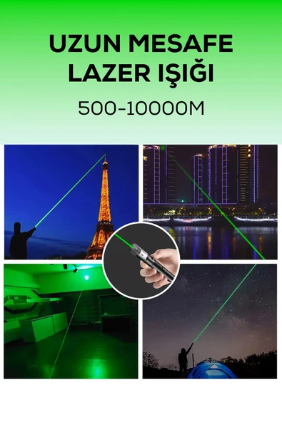 OR-303 Turbo X Yeşil Şarjlı Lazer Pil Anahtar - Uzun Menzilli, Güçlü Ve Çoklu Işık Efektli Er - 7