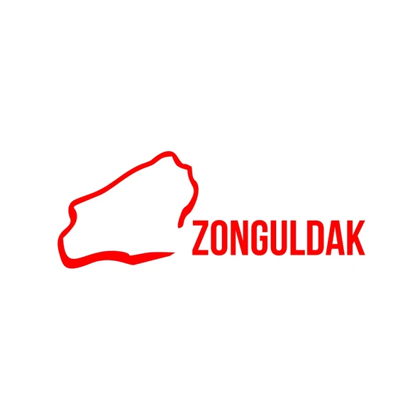 Zonguldak Harita Araba Sticker 17x17 Cm Kırmızı