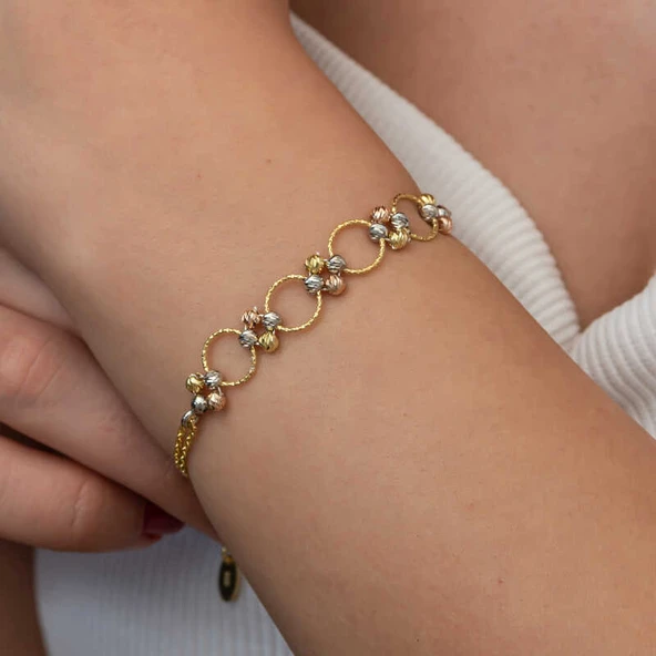 Gümüş Renkli Halka Dorika Kadın Bileklik ürün görseli 1