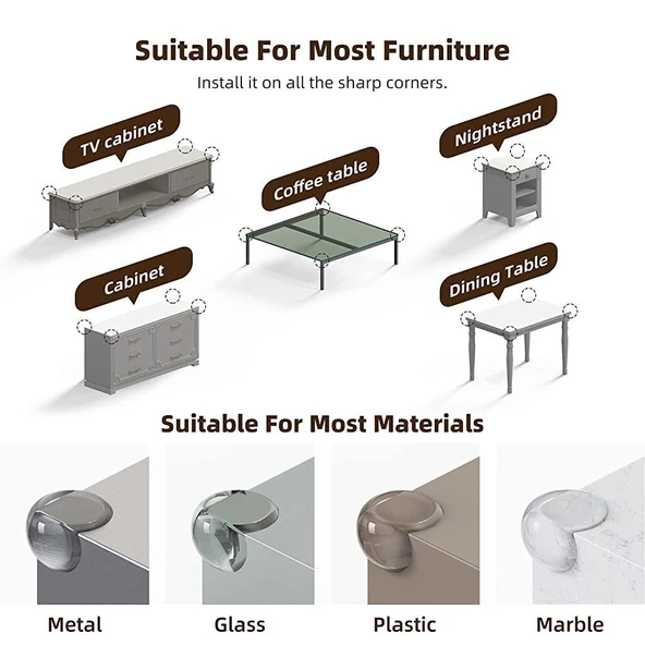 Silikon Şeffaf Masa Kenar , Köşe Koruması - 4